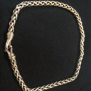 David Yurman Silver & Gold Large Wheat Necklace